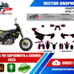 Husqvarna 701 Supermoto & Enduro 2025 vector template - real-scale 1:1 bodywork layout for decal kits and wraps