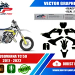 Husqvarna TC 50 2017-2022 vector template - real-scale 1:1 bodywork layout for decal kits and wraps