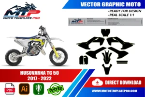 Vérification des pièces du template Husqvarna TC 50 2017-2022 avant impression