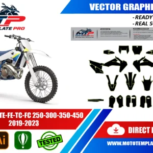 Husqvarna TE FE TC FC 2019-2023 vector template - real-scale 1:1 bodywork layout for decal kits and wraps