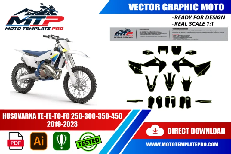 Husqvarna TE FE TC FC 2019-2023 panel outlines for decal and wrap design