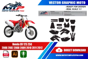 Vérification des pièces du template Honda CR 125 250 2006-2012 avant impression
