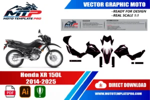 Vérification des pièces du template Honda XR 150L 2014-2025 avant impression