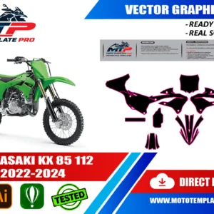 KAWASAKI KX 85 112 2022-2024 Vector Template – Image 1