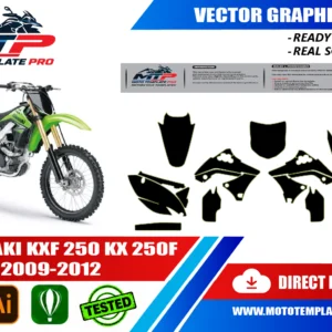 KAWASAKI KXF 250 KX 250F 2009-2012 Vector Template - Image 1
