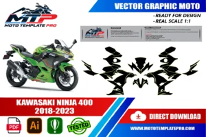 Kawasaki Ninja 400 2018-2023 template panel check before printing