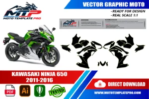 Kawasaki Ninja 650 2011-2016 template panel check before printing