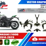 Kawasaki Z1000 2014-2023 vector template - real-scale 1:1 bodywork layout for decal kits and wraps