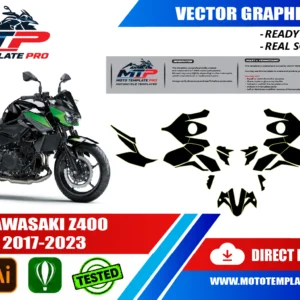 KAWASAKI Z400 2017-2023 Vector Template – Image 1