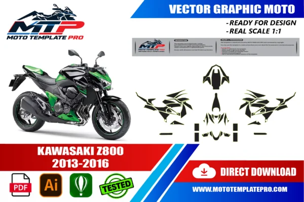 KAWASAKI Z800 2013-2016 Vector Template