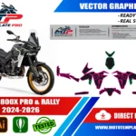 Template vectoriel KOVE 800X PRO & RALLY 2024-2026 - plan de carrosserie à l’échelle réelle 1:1 pour kits déco et covering