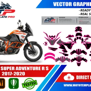KTM 1290 SUPER ADVENTURE R S 2017-2020 Vector Template - Image 1