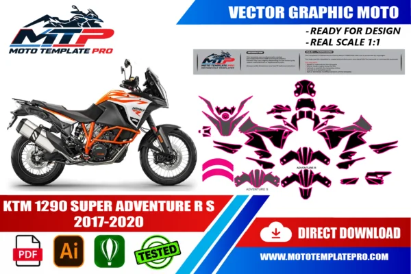 KTM 1290 SUPER ADVENTURE R S 2017-2020 Vector Template