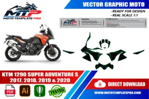 KTM 1290 Super Adventure S 2017-2020 template panel check before printing