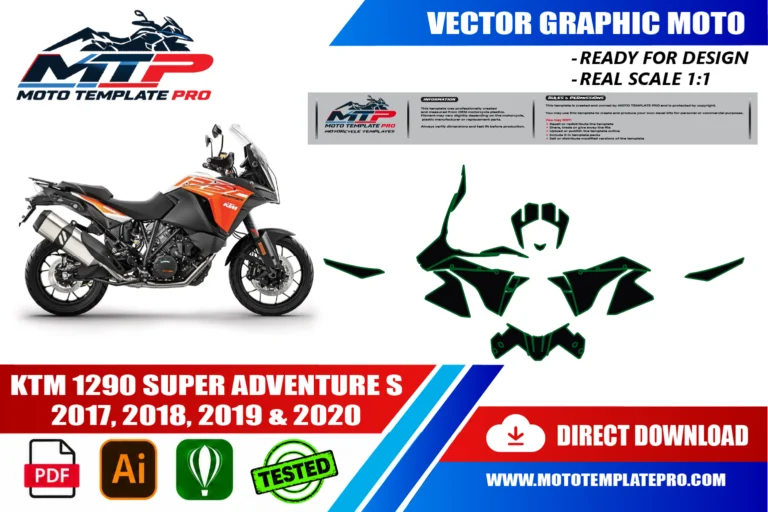 KTM 1290 Super Adventure S 2017-2020 panel outlines for decal and wrap design