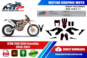 KTM 250 350 Freeride 2013-2021 template panel check before printing