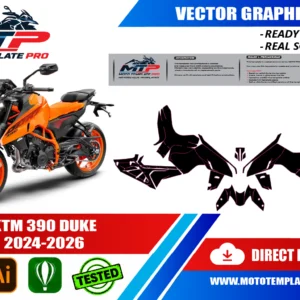 KTM 390 DUKE 2024-2026 Vector Template - Image 1