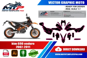 KTM 690 Enduro 2007-2011 template panel check before printing