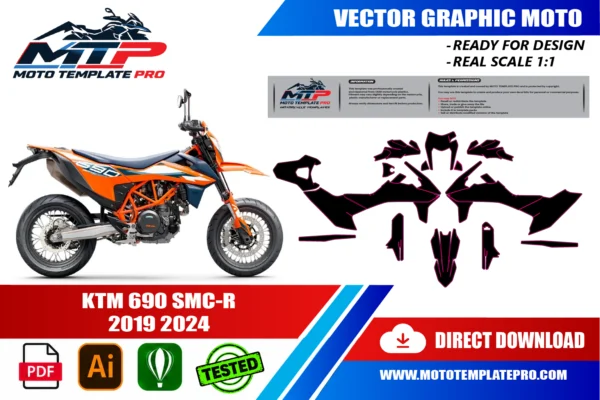 KTM 690 SMC-R 2019 2024 Vector Template