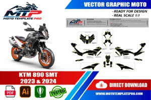 Vérification des pièces du template KTM 890 SMT 2023-2024 avant impression