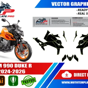 KTM 990 DUKE R 2024-2026 Vector Template – Image 1