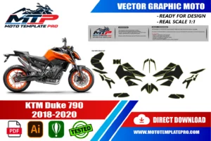 Vérification des pièces du template KTM Duke 790 2018-2020 avant impression