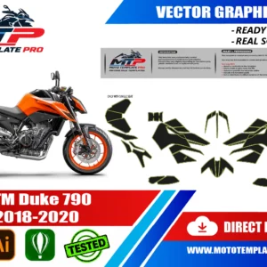 KTM Duke 790 2018-2020 Vector Template - Image 1