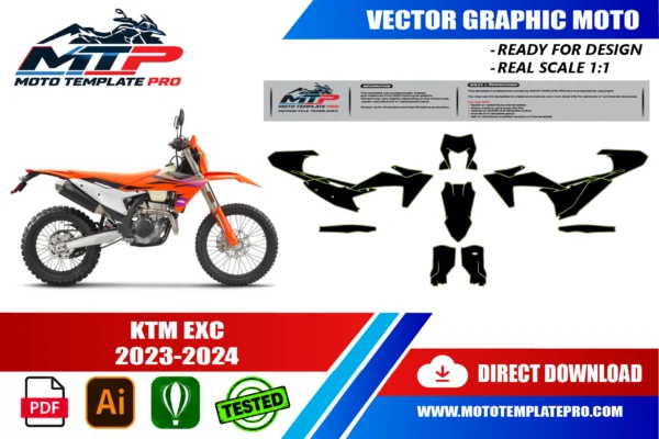 KTM EXC 2023-2024 Vector Template