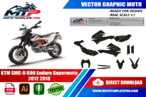 Vérification des pièces du template KTM SMC-R 690 Supermoto 2012-2018 avant impression