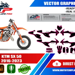 KTM SX 50 2016-2023 Vector Template - Image 1