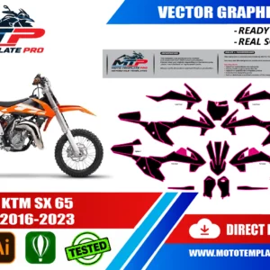 KTM SX 65 2016-2023 Vector Template – Image 1