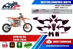 KTM SX 85 2018-2024 template panel check before printing
