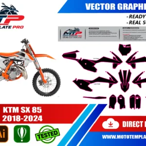 KTM SX 85 2018-2024 Vector Template – Image 1