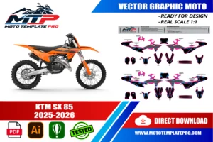 KTM SX 85 2025-2026 template panel check before printing
