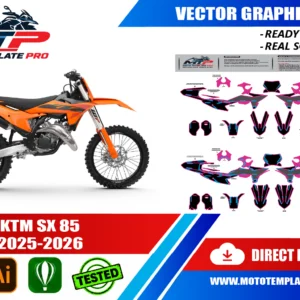 KTM SX 85 2025-2026 Vector Template – Image 1