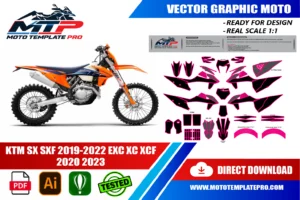 Vérification des pièces du template KTM SX SXF 2019-2022 EXC XC XCF 2020-2023 avant impression