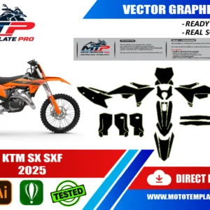 KTM SX SXF 2025 Vector Template – Image 1