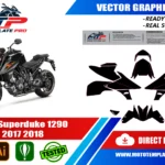 KTM Super Duke 1290 2017-2018 vector template - real-scale 1:1 bodywork layout for decal kits and wraps