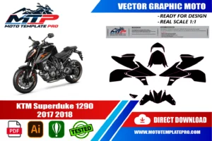 Vérification des pièces du template KTM Super Duke 1290 2017-2018 avant impression