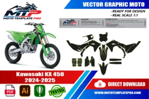 Kawasaki KX 450 2024-2025 template panel check before printing