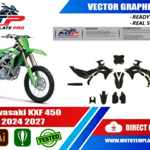 Kawasaki KXF 450 2024 2027 Vector Template - Image 1