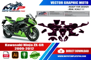 Vérification des pièces du template Kawasaki Ninja ZX-6R 2009-2012 avant impression