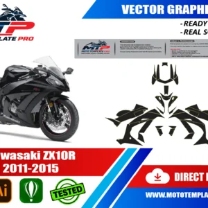 Kawasaki ZX10R 2011-2015 Vector Template - Image 1
