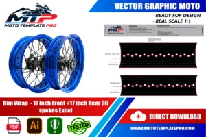 Excel 36 Spoke 17 Inch Rim Wrap template panel check before printing