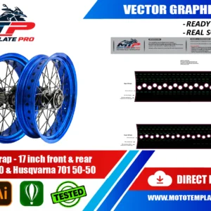 Rim Wrap - 17 inch front & rear KTM 690 & Husqvarna 701 50-50 Vector Template – Image 1