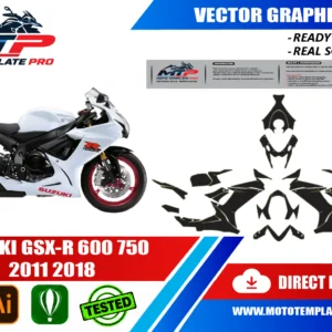 SUZUKI GSX-R 600-750 2011 2018 Vector Template – Image 1