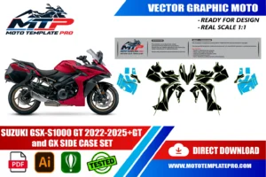Suzuki GSX-S1000 GT Side Case Set template panel check before printing