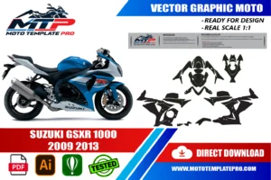 Vérification des pièces du template Suzuki GSX-R 1000 2009-2013 avant impression