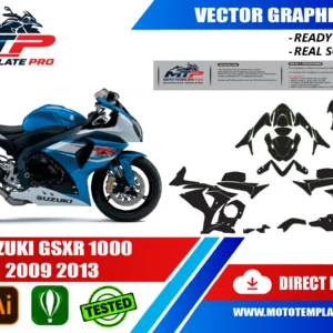 SUZUKI GSXR 1000 2009 2013 Vector Template - Image 1