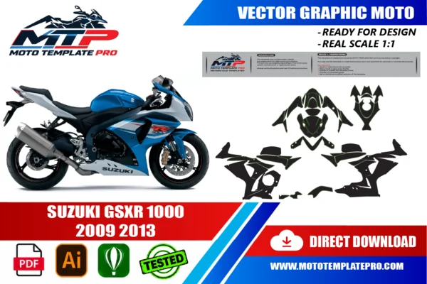 SUZUKI GSXR 1000 2009 2013 Vector Template